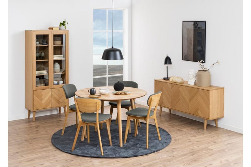 Bellor Vitrineskab 80x178 cm - Natur - Opbevaring - Skab - Vitrineskabe