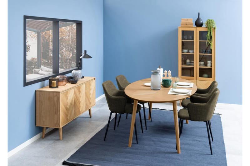 Bellor Vitrineskab 80x178 cm - Natur - Opbevaring - Skab - Vitrineskabe