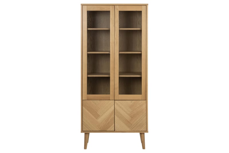 Bellor Vitrineskab 80x178 cm - Natur - Opbevaring - Skab - Vitrineskabe
