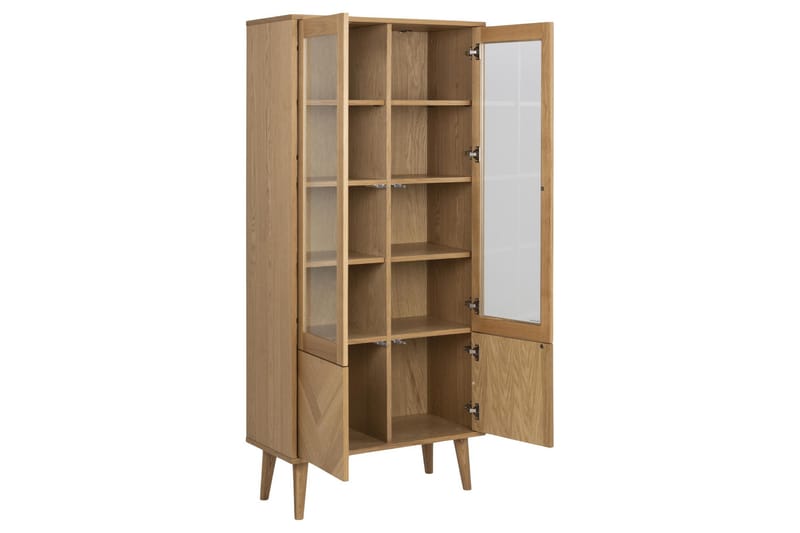 Bellor Vitrineskab 80x178 cm - Natur - Opbevaring - Skab - Vitrineskabe
