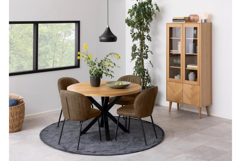 Bellor Vitrineskab 80x178 cm - Natur - Opbevaring - Skab - Vitrineskabe