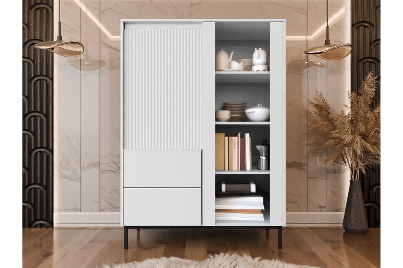 Bjurholm Vitrineskab 104x146 cm - Hvid - Opbevaring - Skab - Vitrineskabe