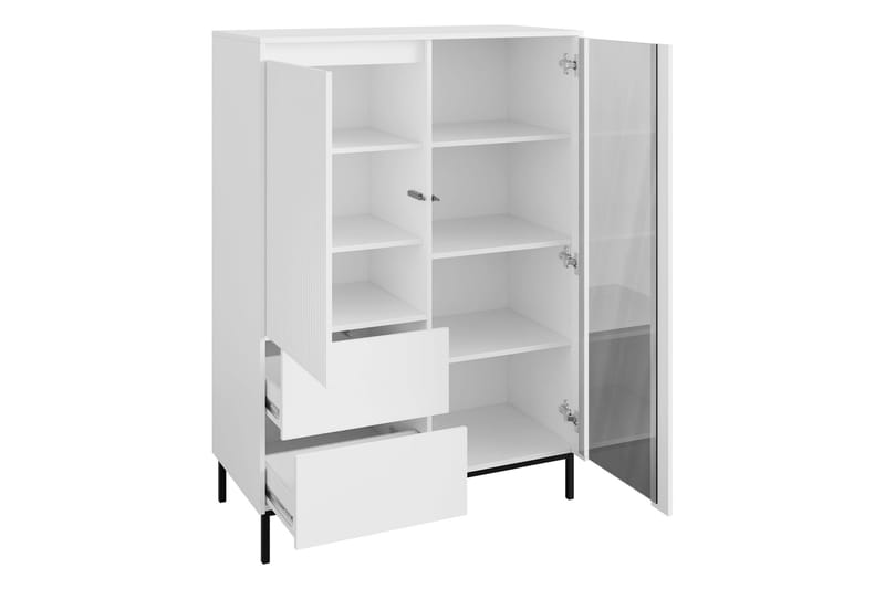 Bjurholm Vitrineskab 104x146 cm - Hvid - Opbevaring - Skab - Vitrineskabe
