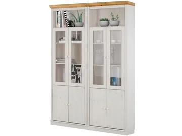 Bogreol Loft24 Anita Hvid/honning - Hvid/honning - Opbevaring - Skab - Vitrineskabe
