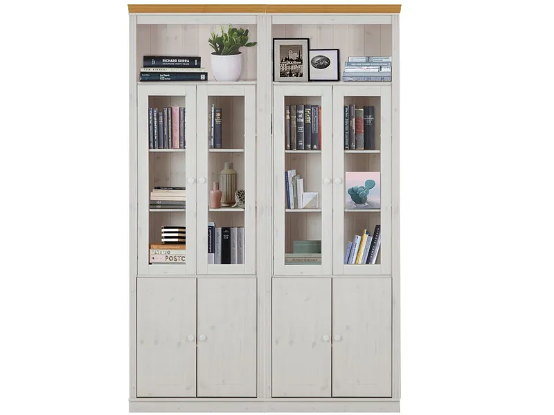 Bogreol Loft24 Anita Hvid/honning - Hvid/honning - Opbevaring - Skab - Vitrineskabe