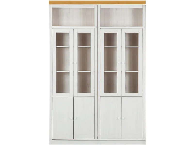 Bogreol Loft24 Anita Hvid/honning - Hvid/honning - Opbevaring - Skab - Vitrineskabe