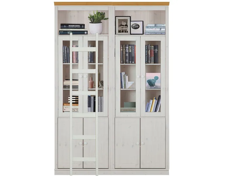 Bogreol Loft24 Anita Hvid/honning - Hvid/honning - Opbevaring - Skab - Vitrineskabe