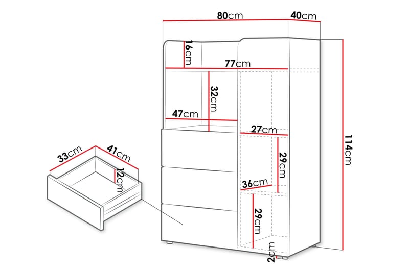 Buhan Højskab - Beige / Brun - Opbevaring - Skab - Skabe