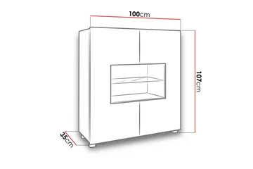 Calabrini vitrineskab 100x35x107 cm - Brun - Opbevaring - Skab - Vitrineskabe