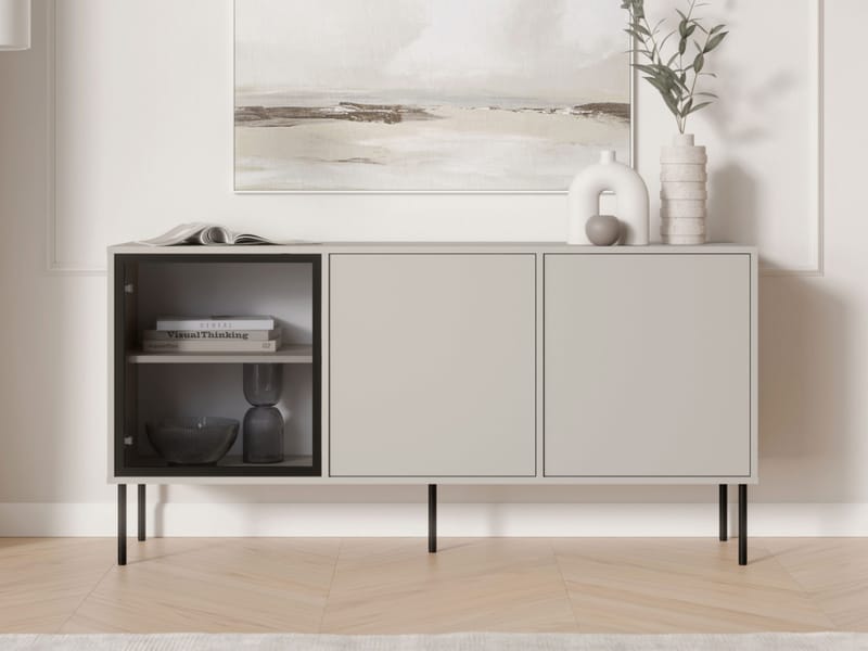 Claven skænk 151 cm - beige - Opbevaring - Skab - Vitrineskabe
