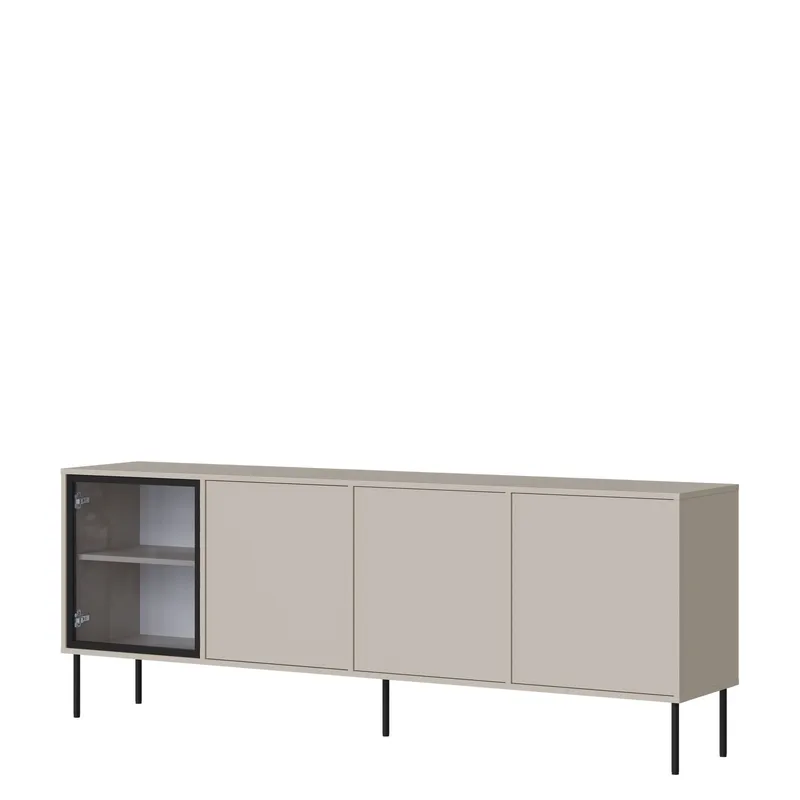 Claven skænk 200 cm - beige - Opbevaring - Skab - Vitrineskabe