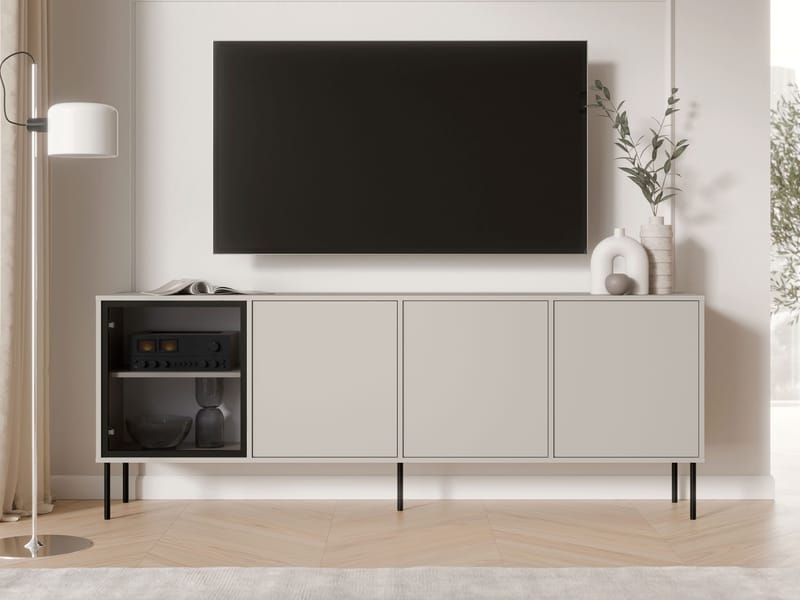 Claven skænk 200 cm - beige - Opbevaring - Skab - Vitrineskabe