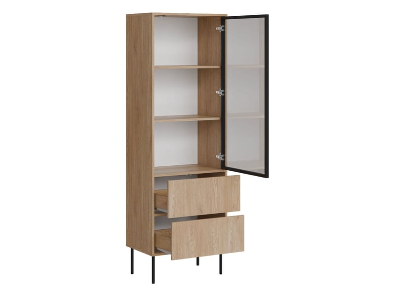 Claven Vitrineskab 60x185 cm - brun - Opbevaring - Skab - Vitrineskabe