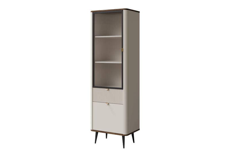 Cucina Vitrineskab 60x191 cm - Beige - Opbevaring - Skab - Vitrineskabe
