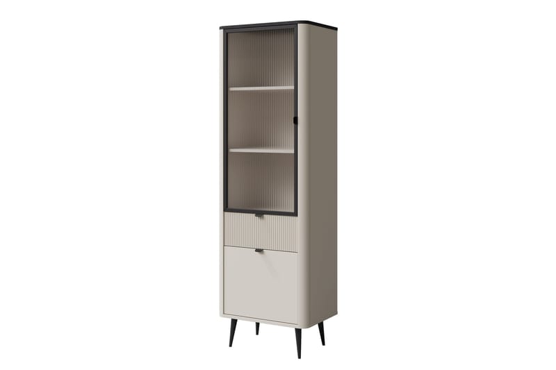 Cucina Vitrineskab 60x191 cm - Beige/Grå - Opbevaring - Skab - Vitrineskabe