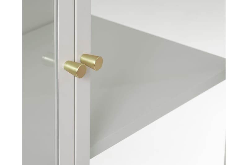 Cybella Vitrineskab 90x160 cm - Hvid - Opbevaring - Skab - Vitrineskabe