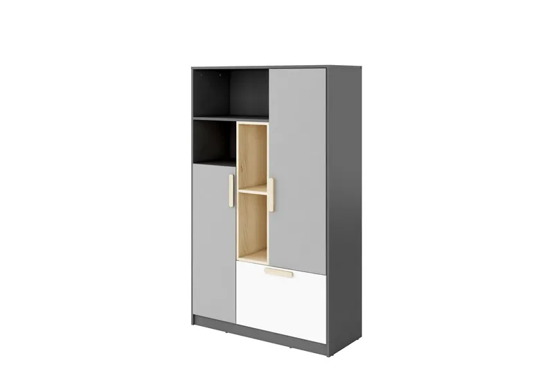 Dekona Highboard, Mørkegrå/Lysegrå/Hvid/Beige