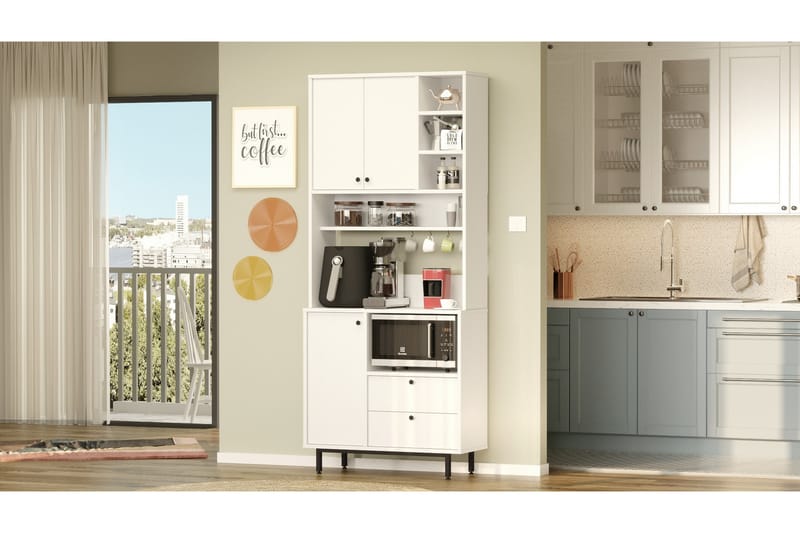 Donae Højskab - Hvid - Opbevaring - Skab - Skabe