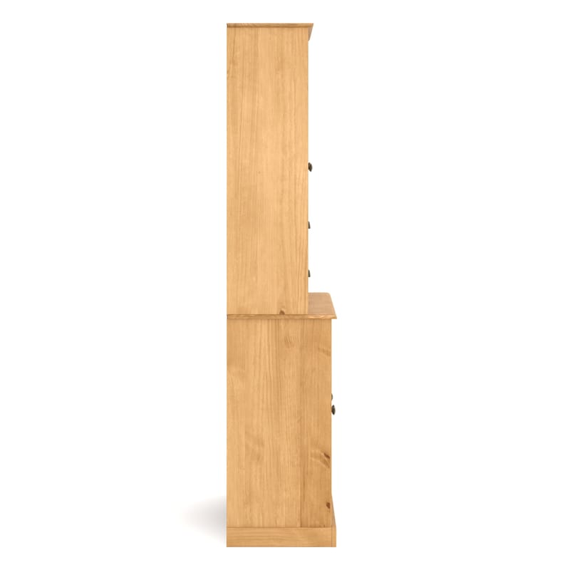 Edith vitrineskab 127x180 cm - Bejdset/vokset fyrretræ - Opbevaring - Skab - Vitrineskabe