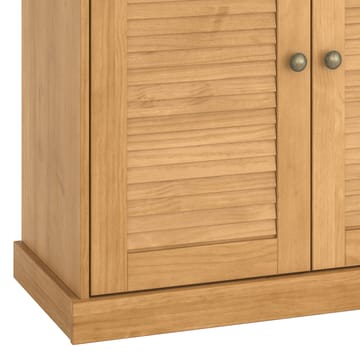 Edith vitrineskab 127x180 cm - Bejdset/vokset fyrretræ - Opbevaring - Skab - Vitrineskabe