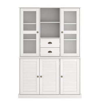 Edith vitrineskab 127x180 cm - Hvid - Opbevaring - Skab - Vitrineskabe