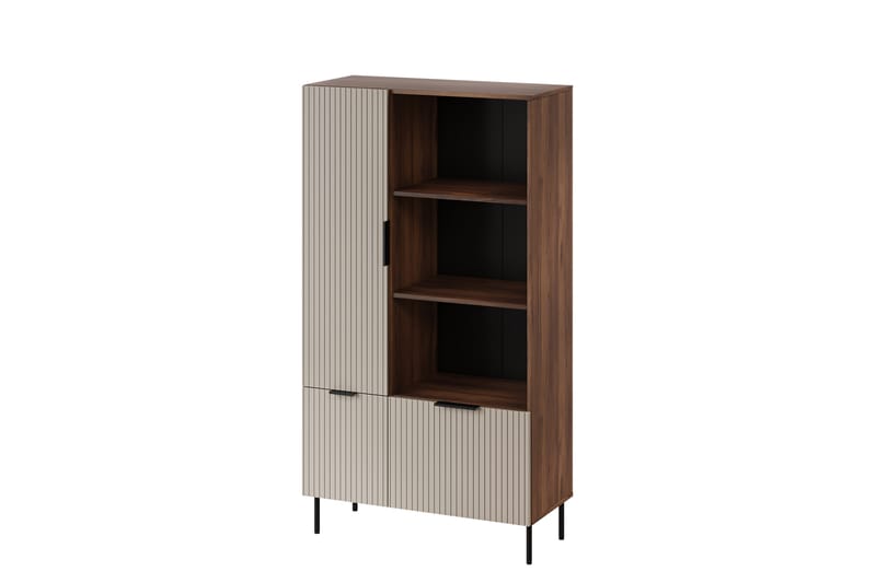 Fiesta Vitrineskab 90x166 cm - Brun/Beige - Opbevaring - Skab - Vitrineskabe
