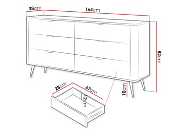 Forba skænk 164 cm - hvid - Opbevaring - Skab - Barskab