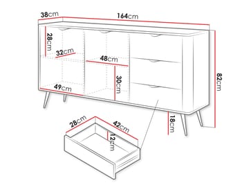 Forba skænk 164 cm - hvid - Opbevaring - Skab - Barskab