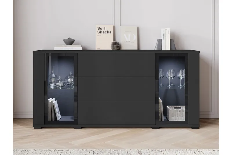 Gammel Skænk 150x40 cm, Brun/Hvid