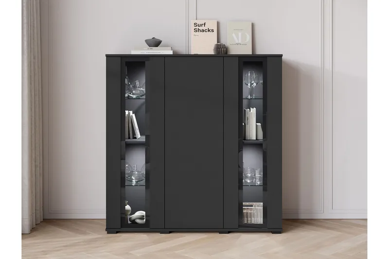 Gammelt Highboard, Brun/Hvid