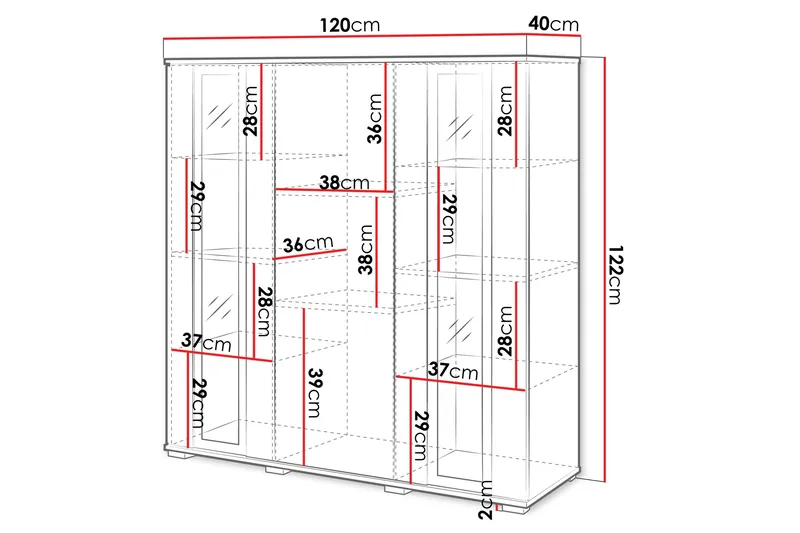 Gammelt Highboard - Sort - Opbevaring - Skab - Skabe