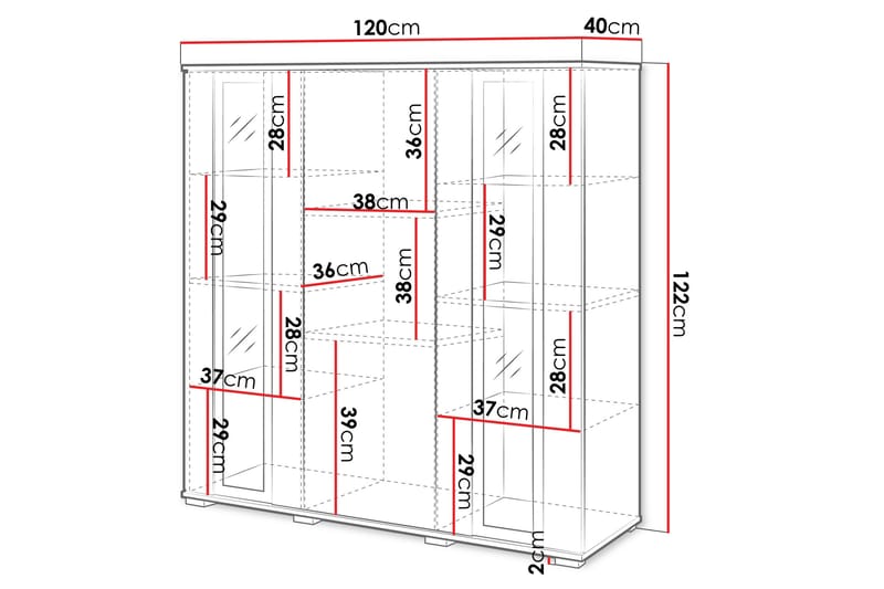 Gammelt Highboard - Sort - Opbevaring - Skab - Skabe