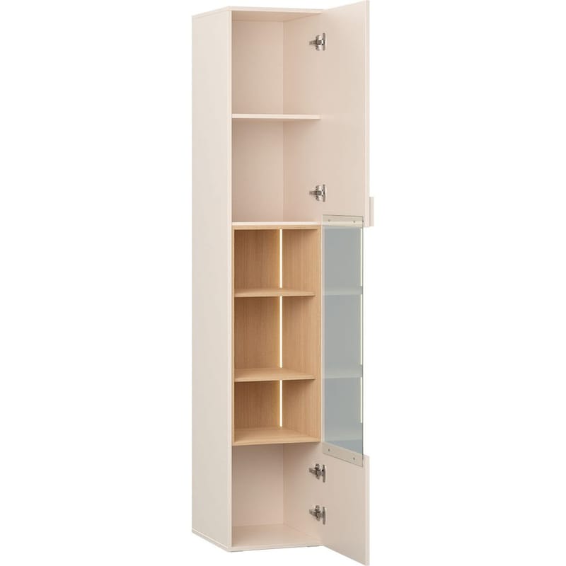 Glasvitrine 4 You Fresh smal - Sandbeige - Opbevaring - Skab - Vitrineskabe