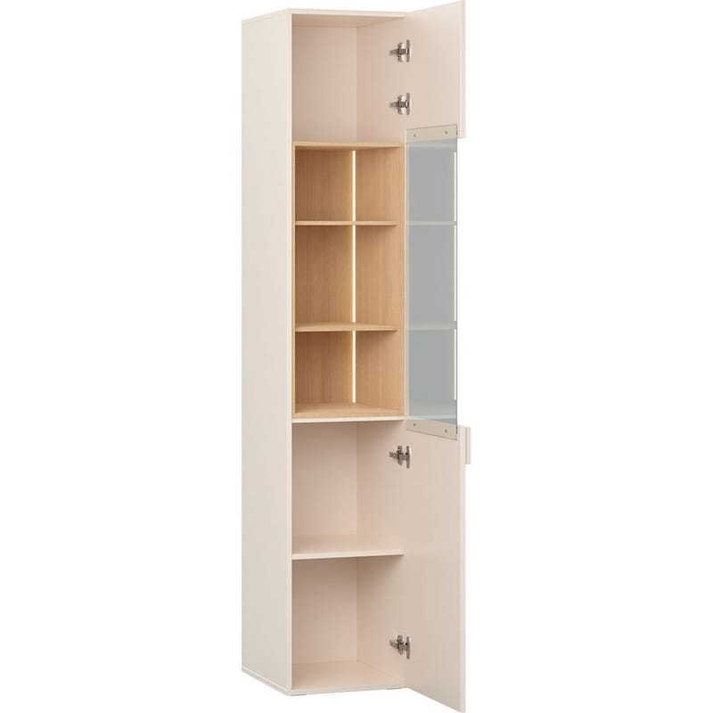 Glasvitrine 4 You Fresh smal - Sandbeige - Opbevaring - Skab - Vitrineskabe