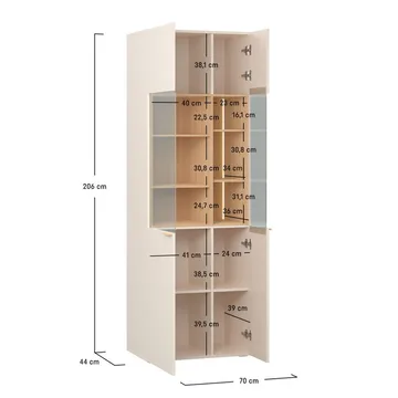 Glasvitrine 4 You Fresh Wide - Eg - Opbevaring - Skab - Vitrineskabe