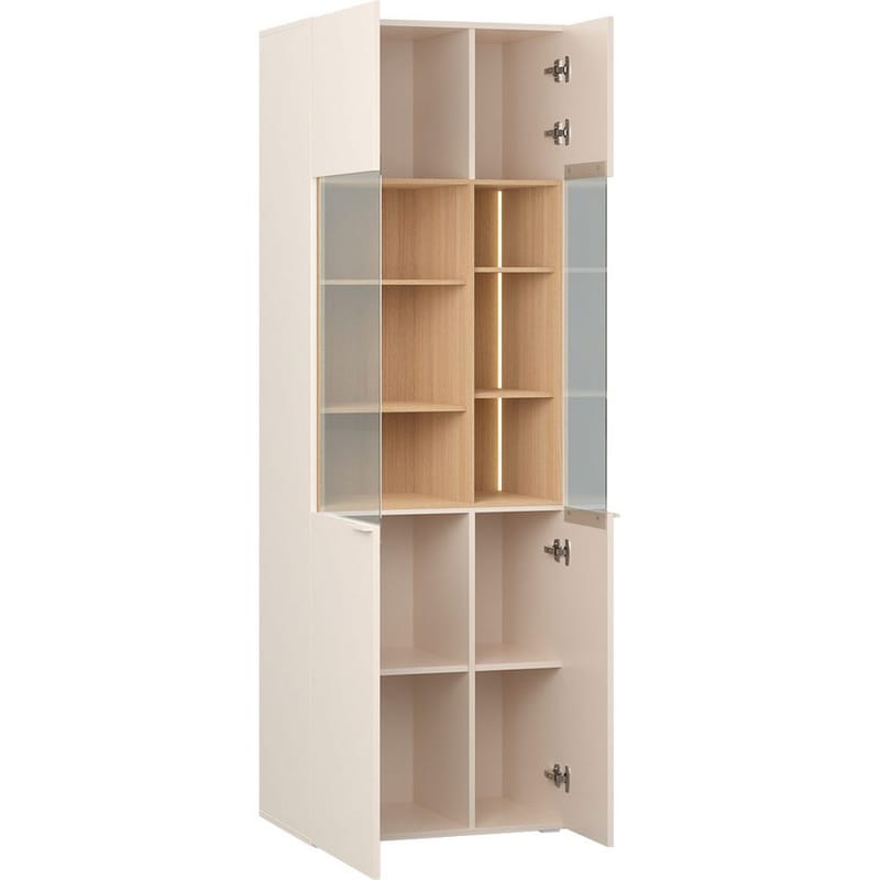 Glasvitrine 4 You Fresh Wide - Sandbeige - Opbevaring - Skab - Vitrineskabe