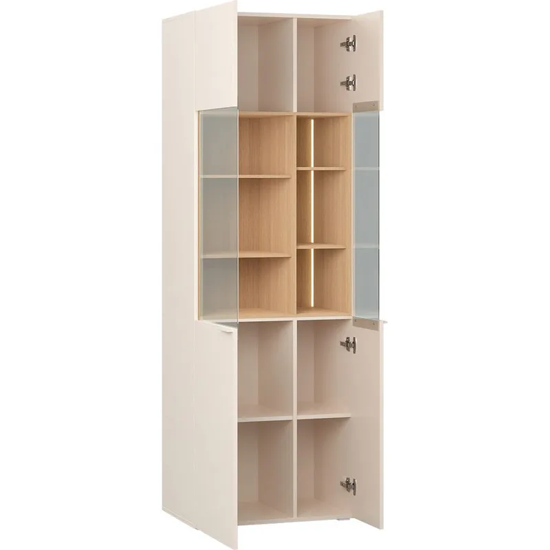 Glasvitrine 4 You Fresh Wide - Sandbeige - Opbevaring - Skab - Vitrineskabe