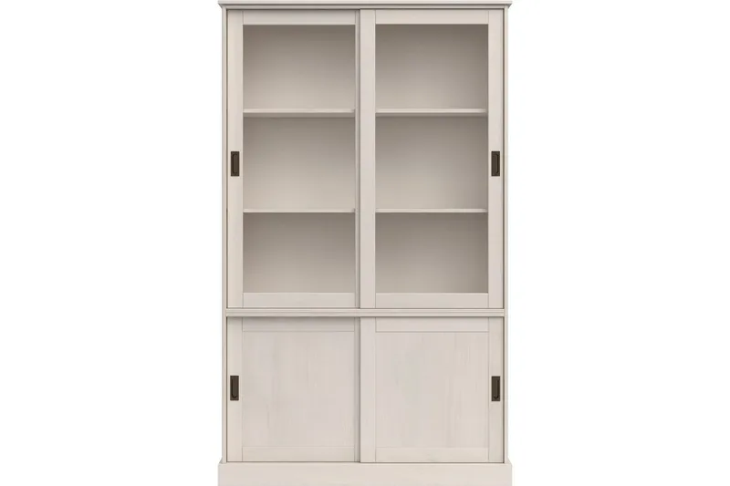 Harry Vitrineskab 115x190 cm - Hvid - Opbevaring - Skab - Vitrineskabe