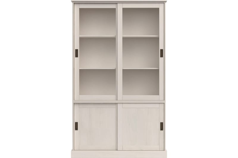 Harry Vitrineskab 115x190 cm - Hvid - Opbevaring - Skab - Vitrineskabe