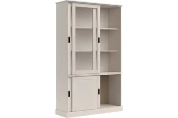 Harry Vitrineskab 115x190 cm - Hvid - Opbevaring - Skab - Vitrineskabe