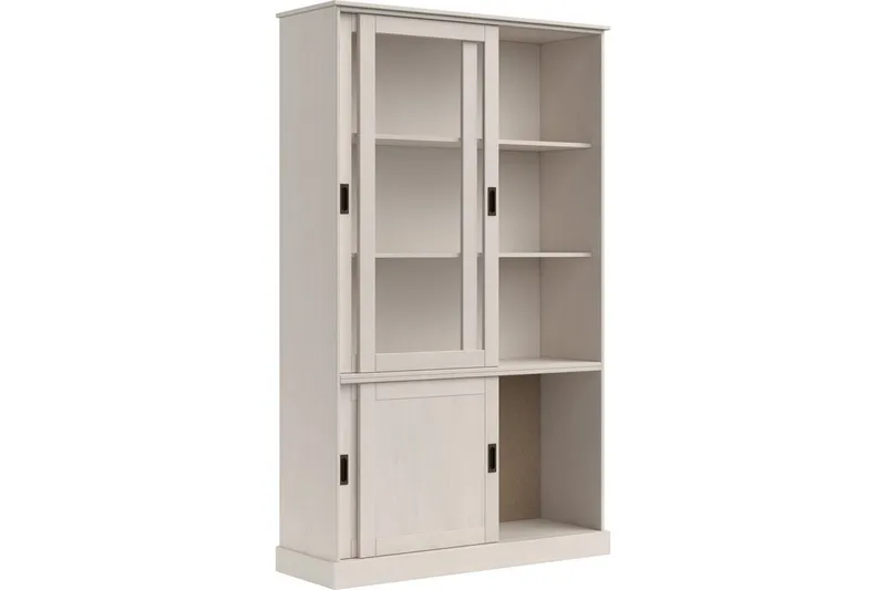 Harry Vitrineskab 115x190 cm - Hvid - Opbevaring - Skab - Vitrineskabe