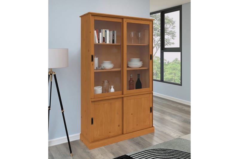Harry Vitrineskab 115x190 cm - Natur - Opbevaring - Skab - Vitrineskabe
