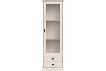 Harry Vitrineskab 55x180 cm - Hvid - Opbevaring - Skab - Vitrineskabe
