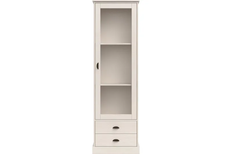 Harry Vitrineskab 55x180 cm - Hvid - Opbevaring - Skab - Vitrineskabe