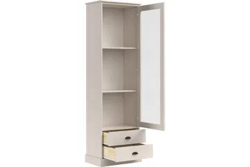 Harry Vitrineskab 55x180 cm - Hvid - Opbevaring - Skab - Vitrineskabe