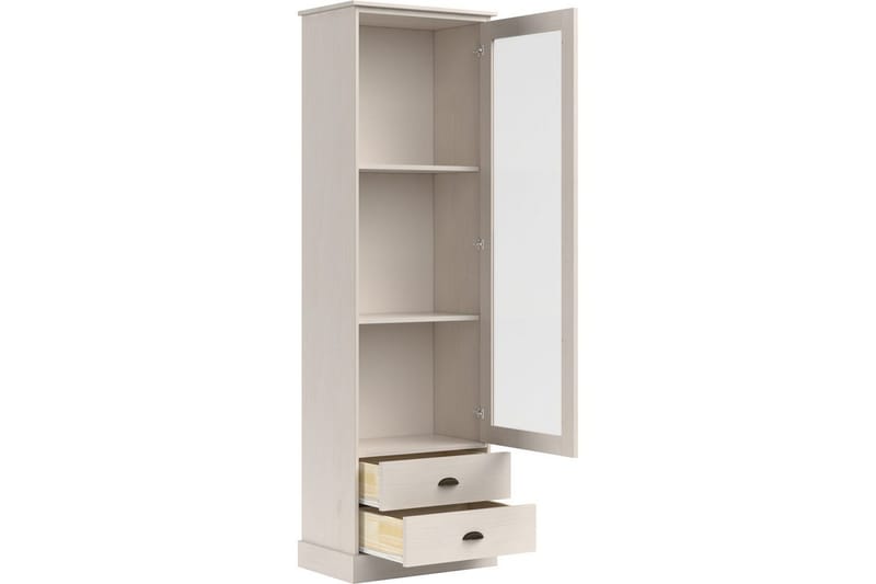 Harry Vitrineskab 55x180 cm - Hvid - Opbevaring - Skab - Vitrineskabe