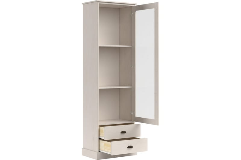 Harry Vitrineskab 55x180 cm - Hvid - Opbevaring - Skab - Vitrineskabe