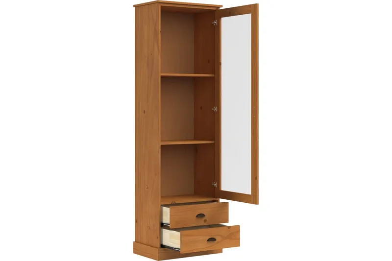 Harry Vitrineskab 55x180 cm - Natur - Opbevaring - Skab - Vitrineskabe