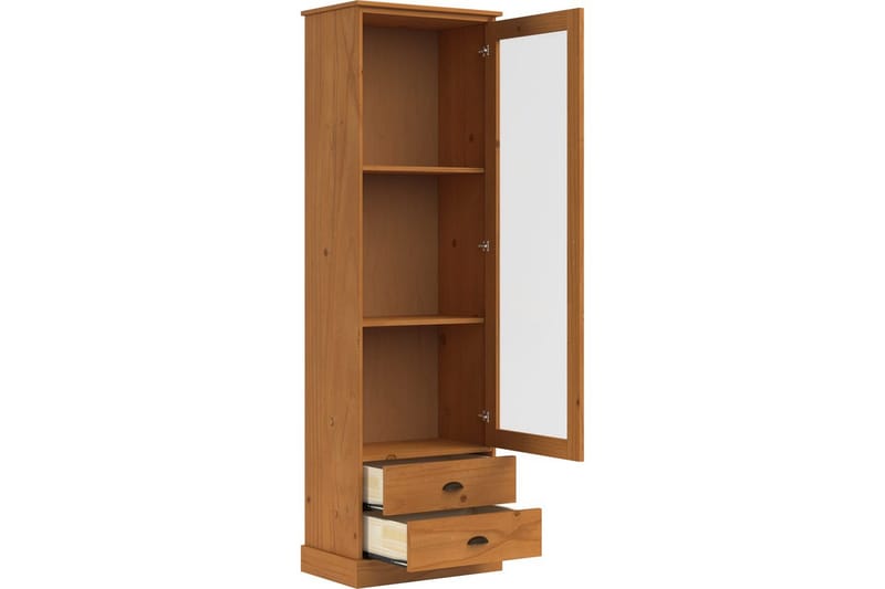 Harry Vitrineskab 55x180 cm - Natur - Opbevaring - Skab - Vitrineskabe
