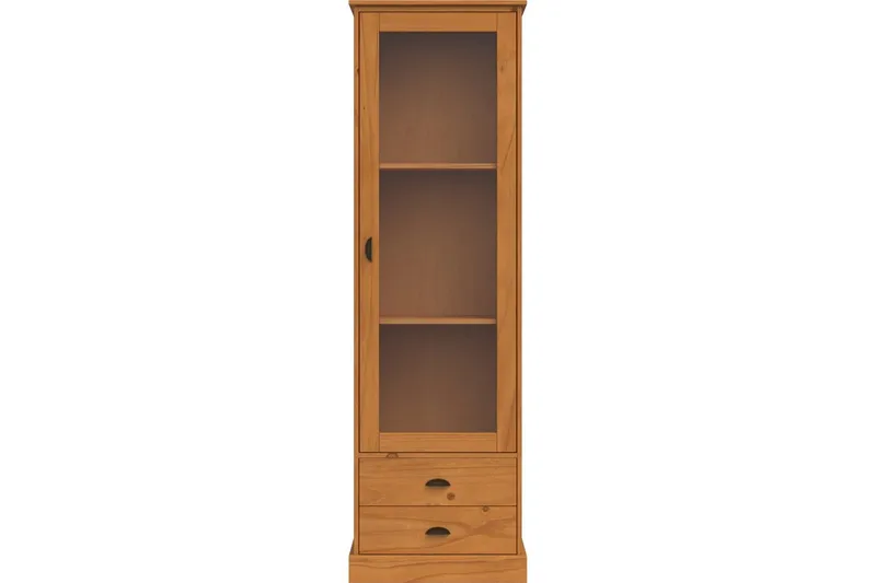 Harry Vitrineskab 55x180 cm - Natur - Opbevaring - Skab - Vitrineskabe